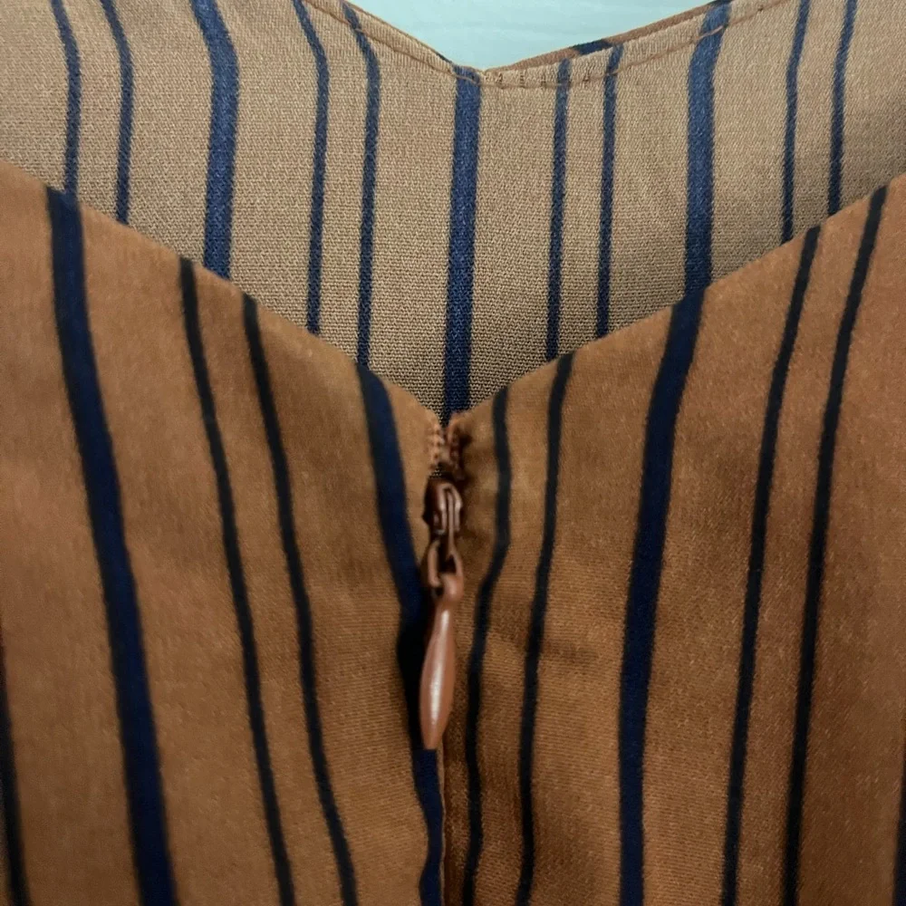 Xhilaration Brown and Navy Striped Jumpsuit - Picture 6 of 9